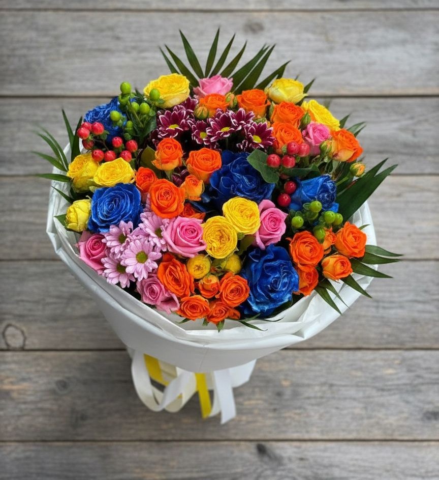 Букет цветов из: Розы и Хризантемы в Полесске