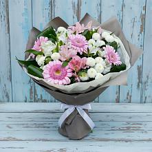 Букет цветов из:  Герберы, Альстромерии и Хризантемы в Полесске