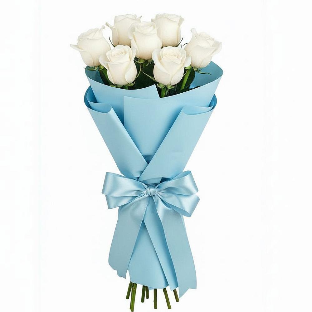 Букет 7 белых роз Проуд в Полесске