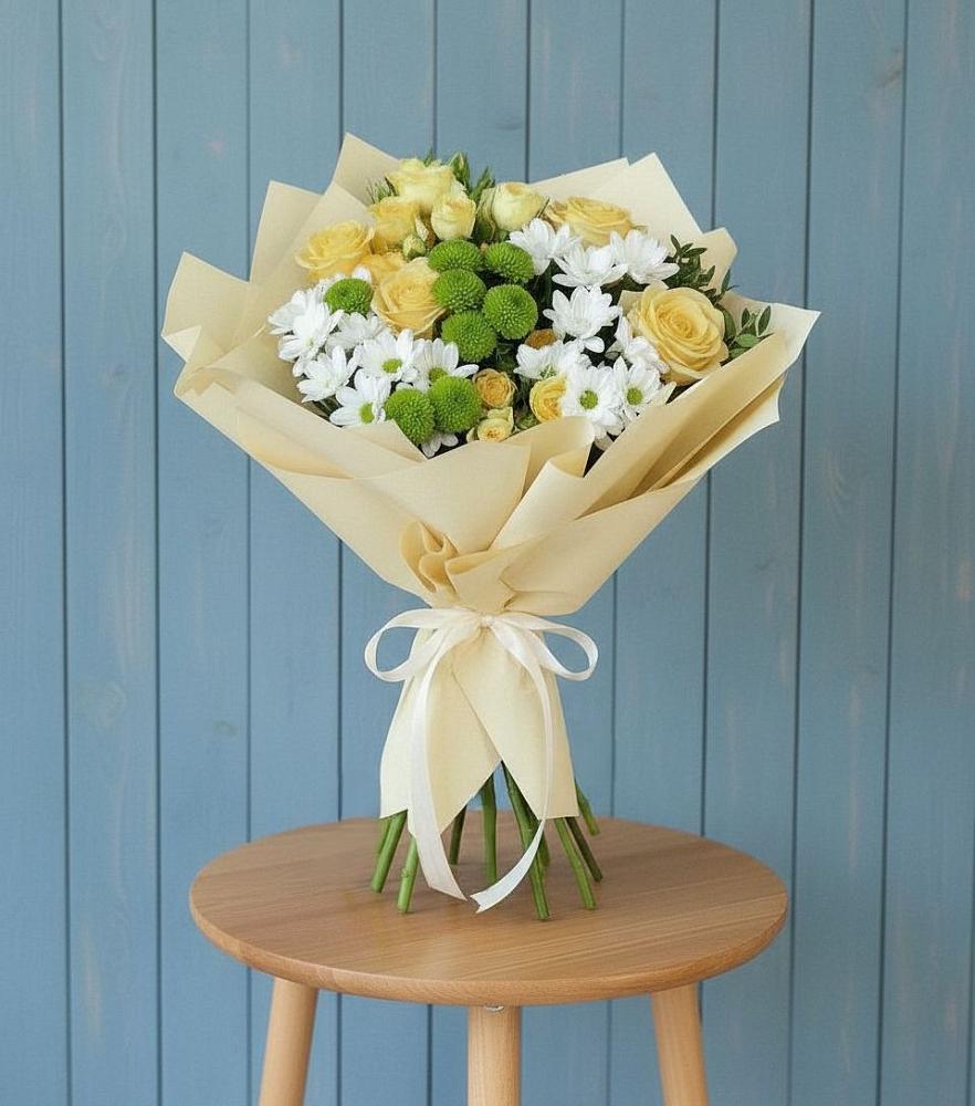 Букет цветов из: Хризантемы и Розы в Полесске