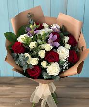Букет цветов из:  Розы и Альстромерии в Полесске