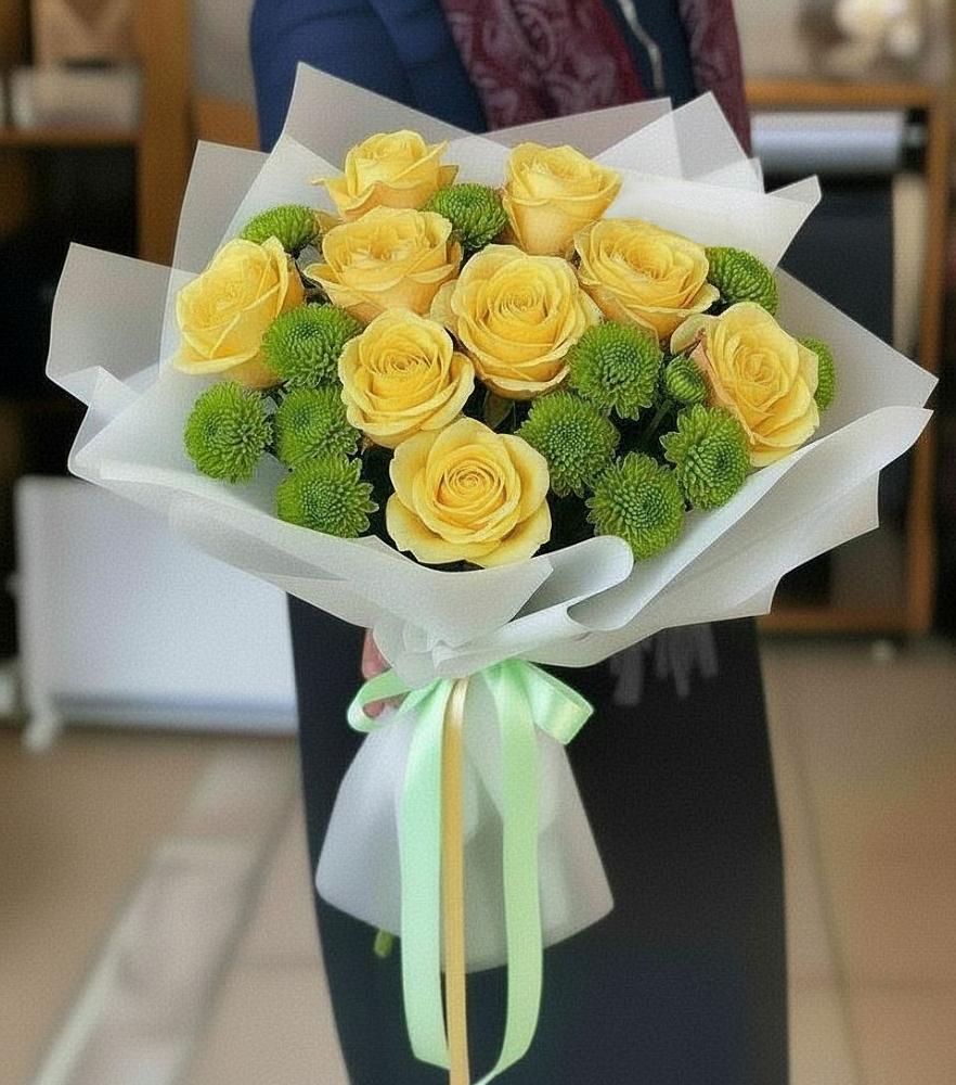 Букет цветов из: Хризантемы и Розы в Полесске