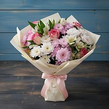 Букет цветов из:  Хризантемы, Альстромерии и Розы в Полесске