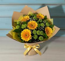 Букет цветов из:  Герберы и Хризантемы в Полесске
