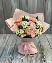 Букет цветов из:  Гвоздики, Розы и Хризантемы в Полесске
