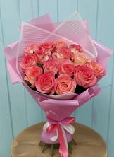 Букет 15 Розовых роз Равель в Полесске